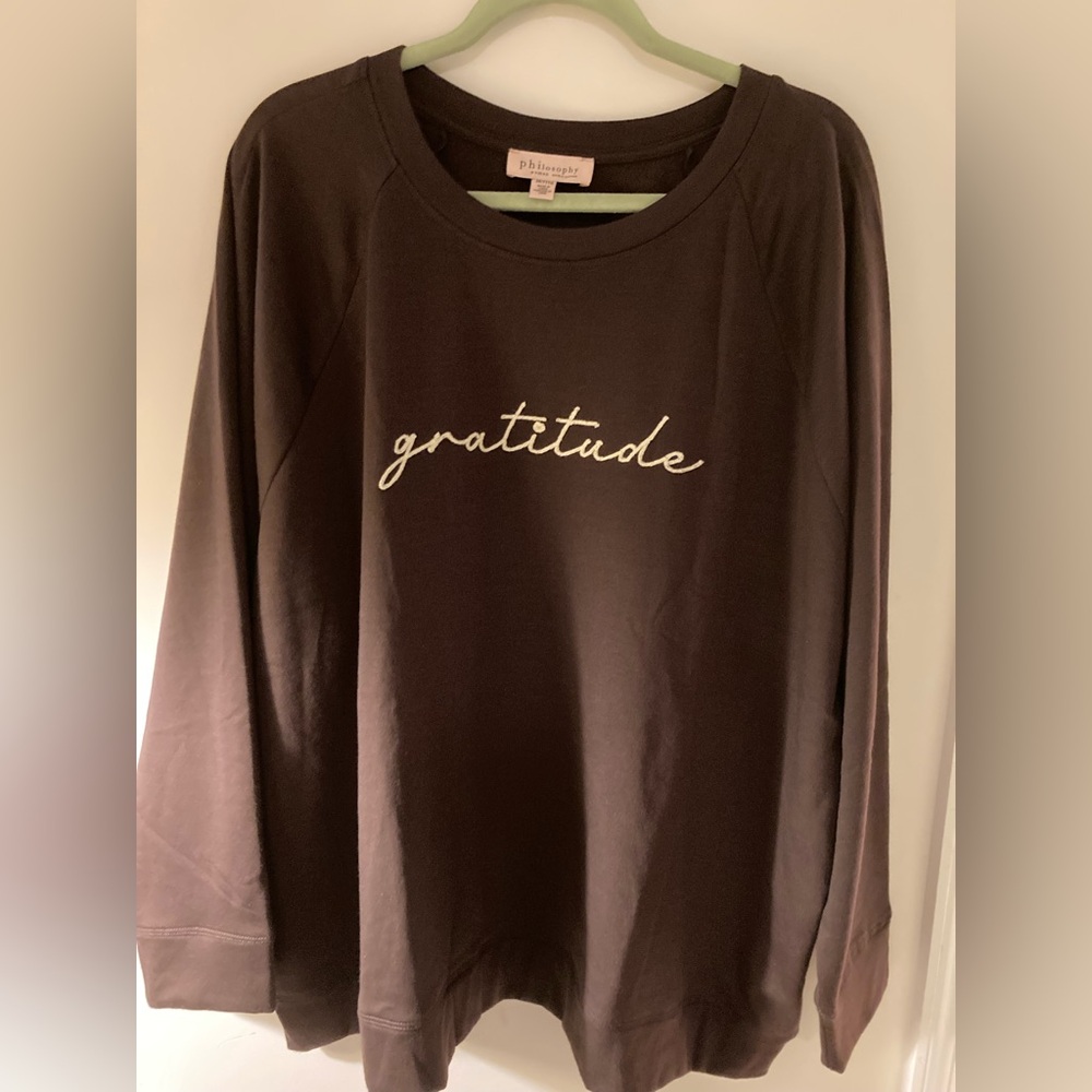 Brown Sweatshirt Gratitude Sweatshirt Philosophy Republic Clothing